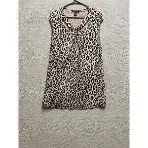 INC Womens Sleeveless Animal Print  V Neck Top Size 2X